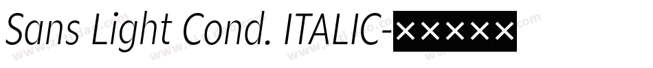 Sans Light Cond. ITALIC字体转换